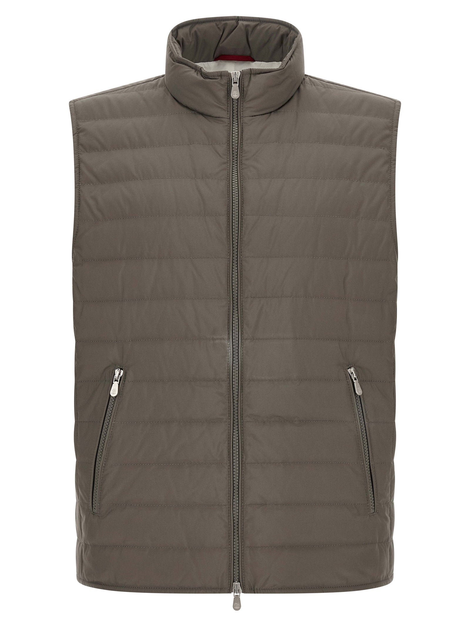 Quilted Goose Down Vest — Olive Green