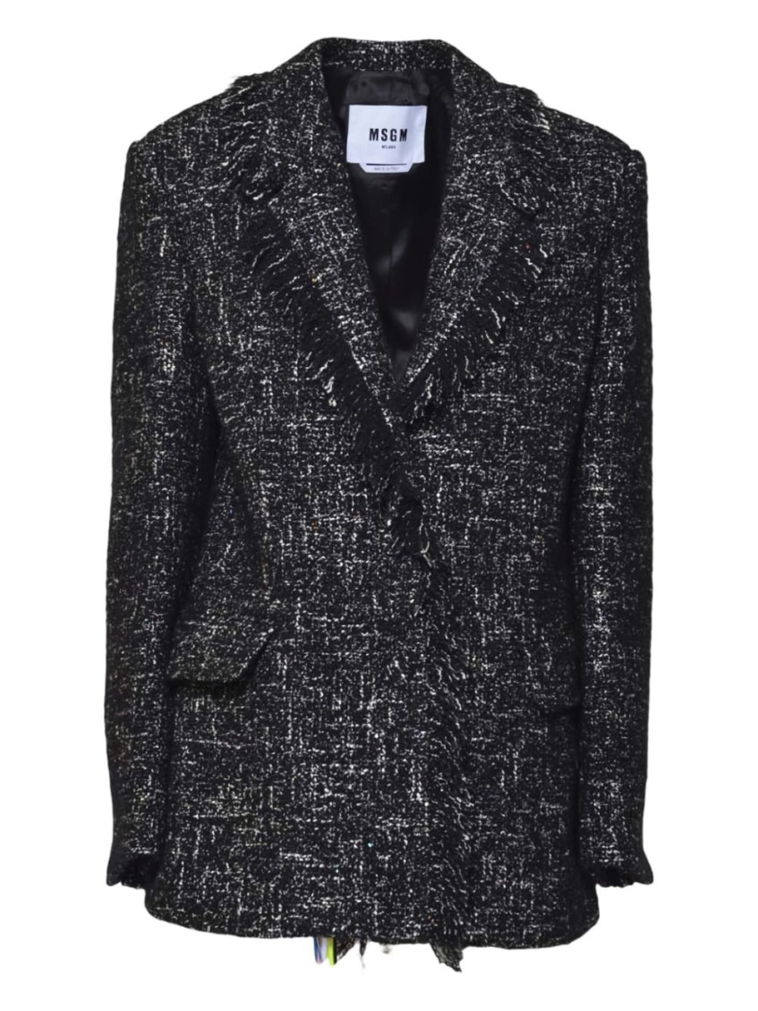 MSGM - frayed edge blazer flap pocket