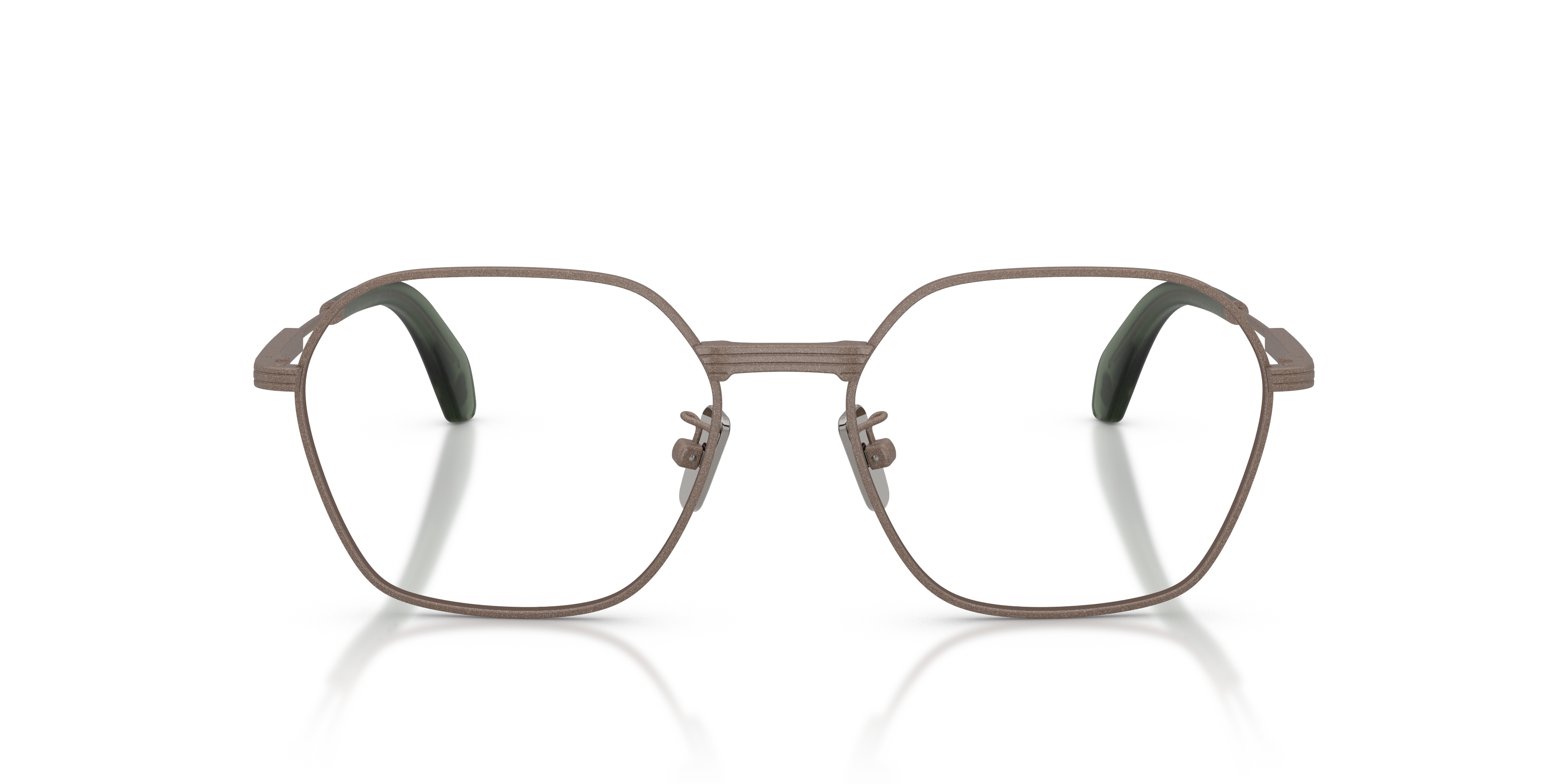 Moncler Unisex Moncler ME1012 1025 Monturas ópticas Acero Marrón Transparente Geométrico Norma