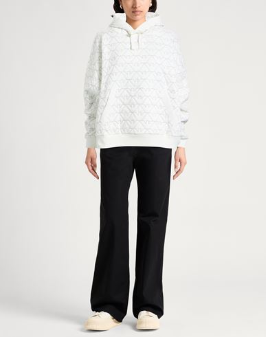 Woman Sweatshirt White Size L Cotton, Elastane