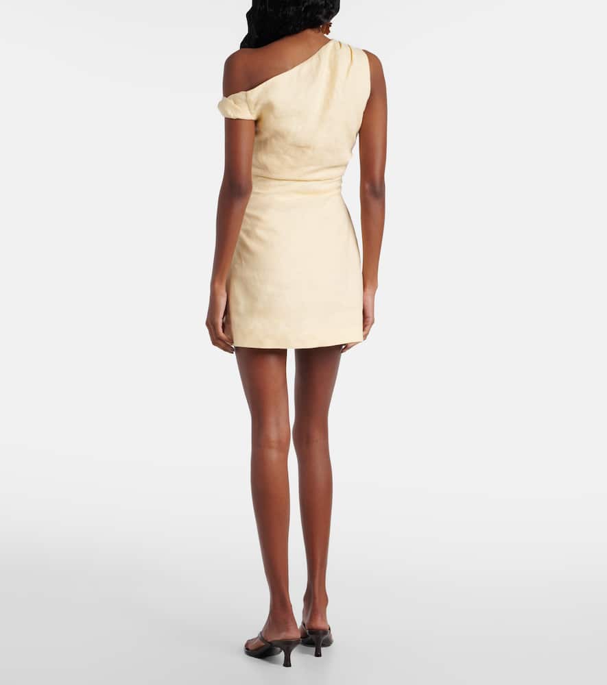 Iris one-shoulder linen minidress