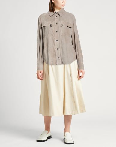 Woman Shirt Taupe Size 4 Leather