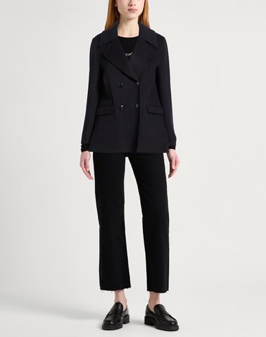 Paltò Woman Coat Midnight blue Size 6 Wool, Nylon