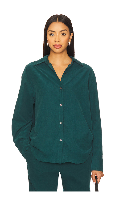 La Ligne Corduroy Button Down Shirt in Teal. S also in L