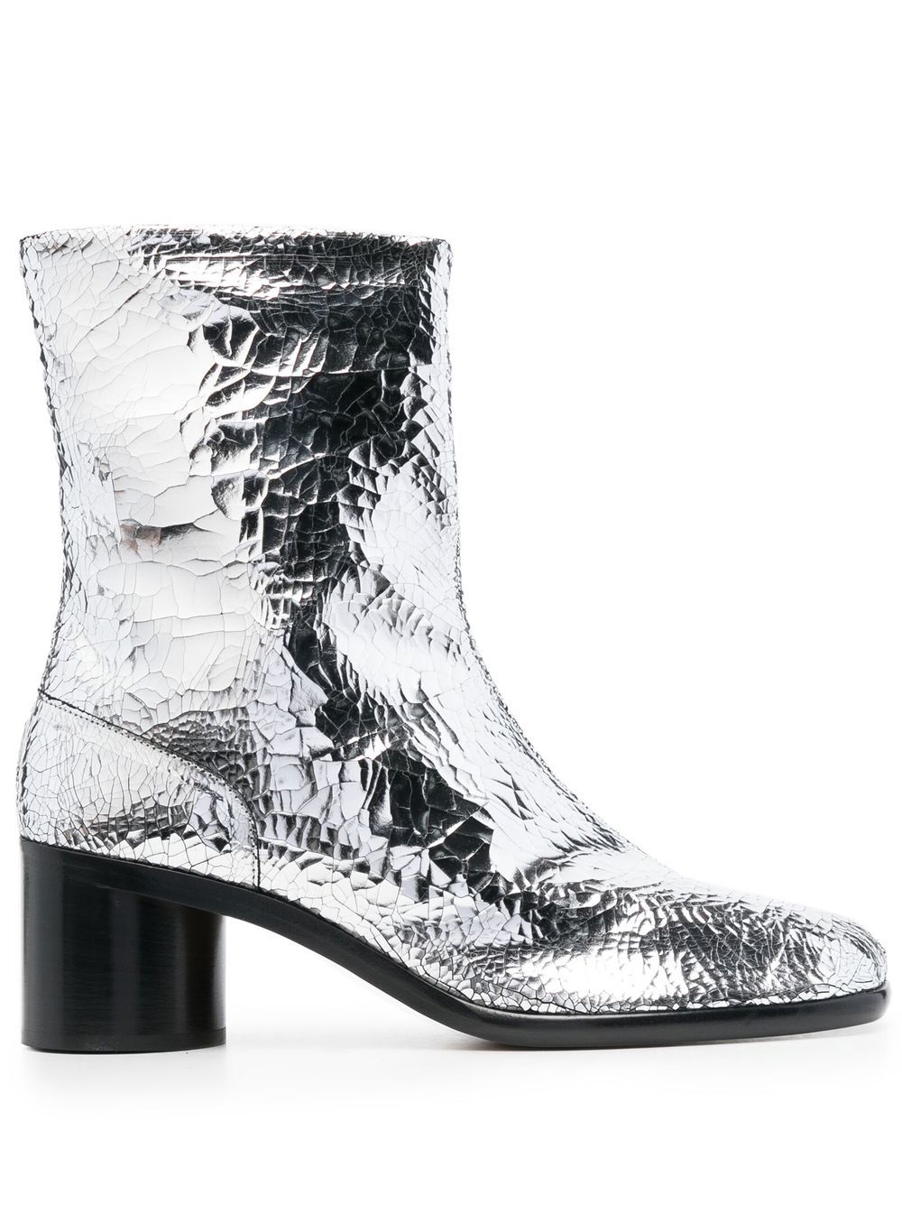 Metallic-effect ankle boots - Silver