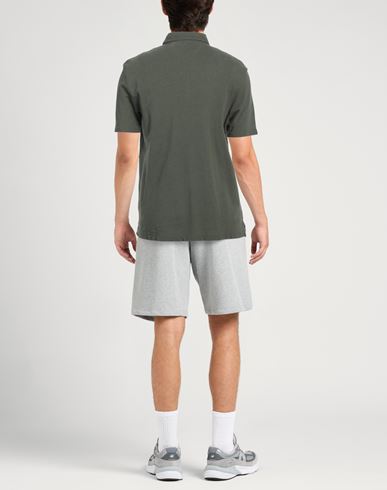 Boglioli Man Polo shirt Military green Size L Cotton, Linen