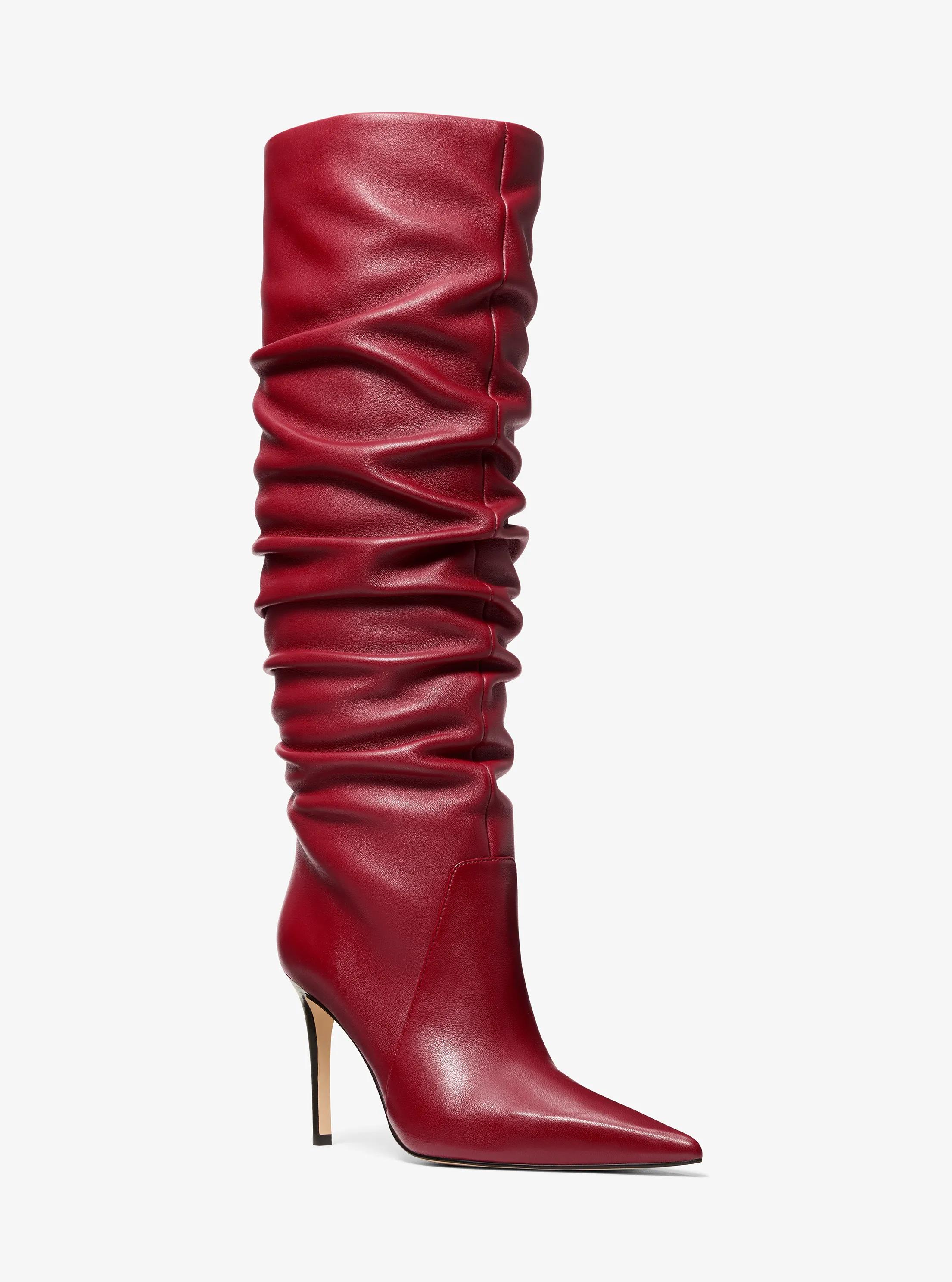 Michael Kors Dawn Leather Boot in Red - size 6.5 by