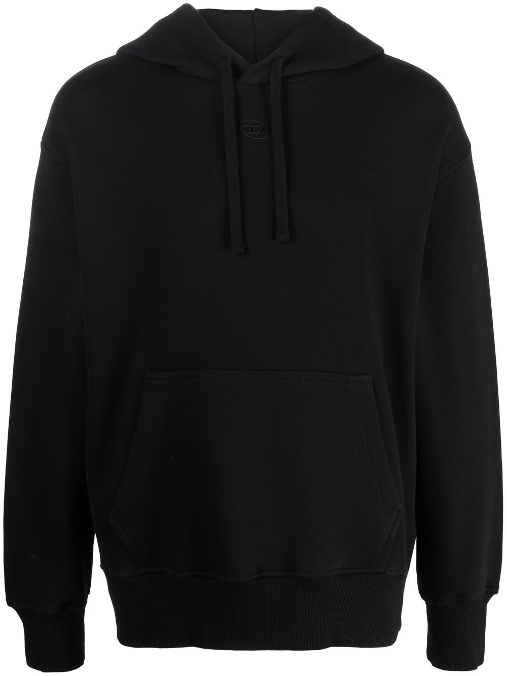 Embroidered-logo detail hoodie - Orange
