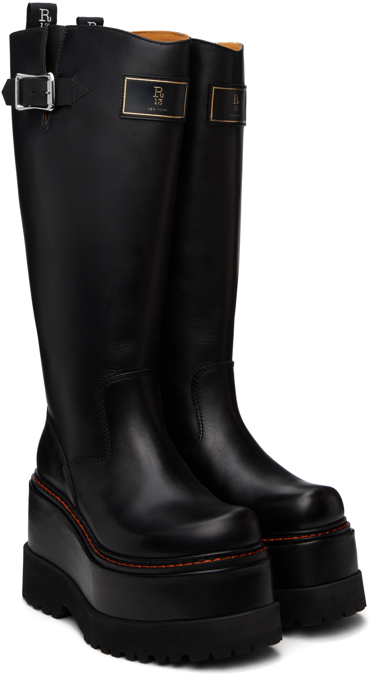 R13 Black Engineer Boots