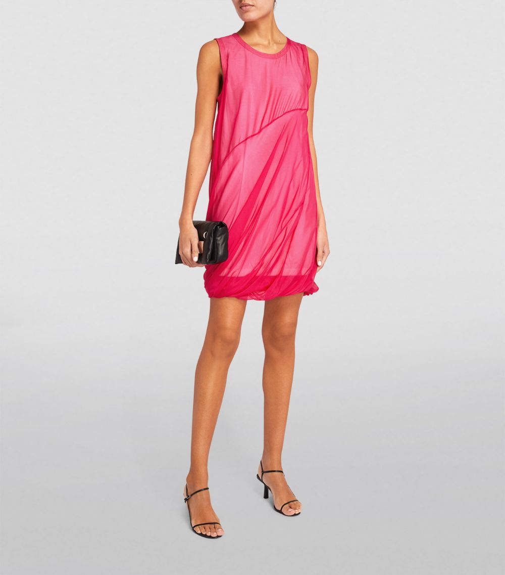 Silk Bubble-Hem Mini Dress