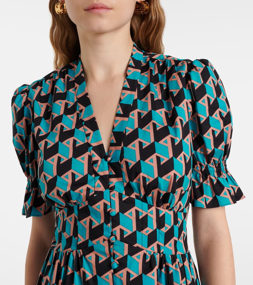 Erica printed cotton midi dress