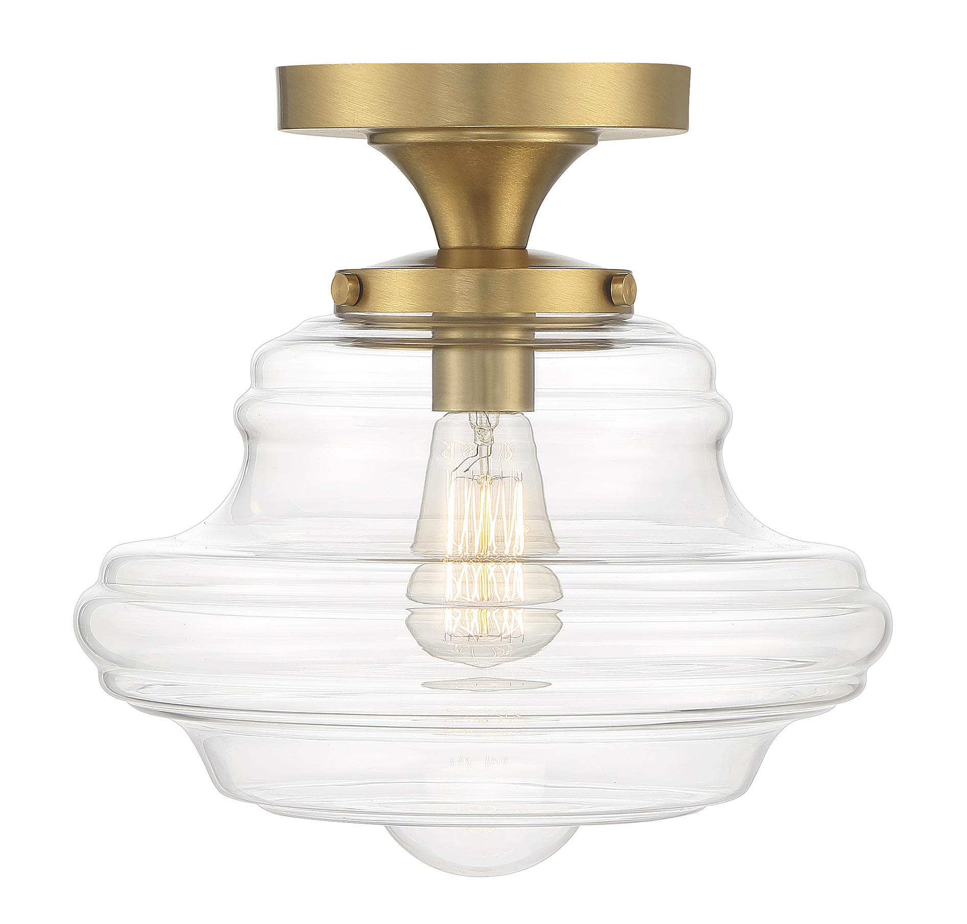 Trade Winds Jordan 1-Light Ceiling Light in Natural Brass - TW62269NB