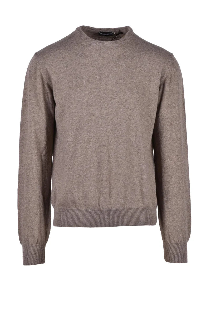 Brown Wool-Blend Pullover Sweater