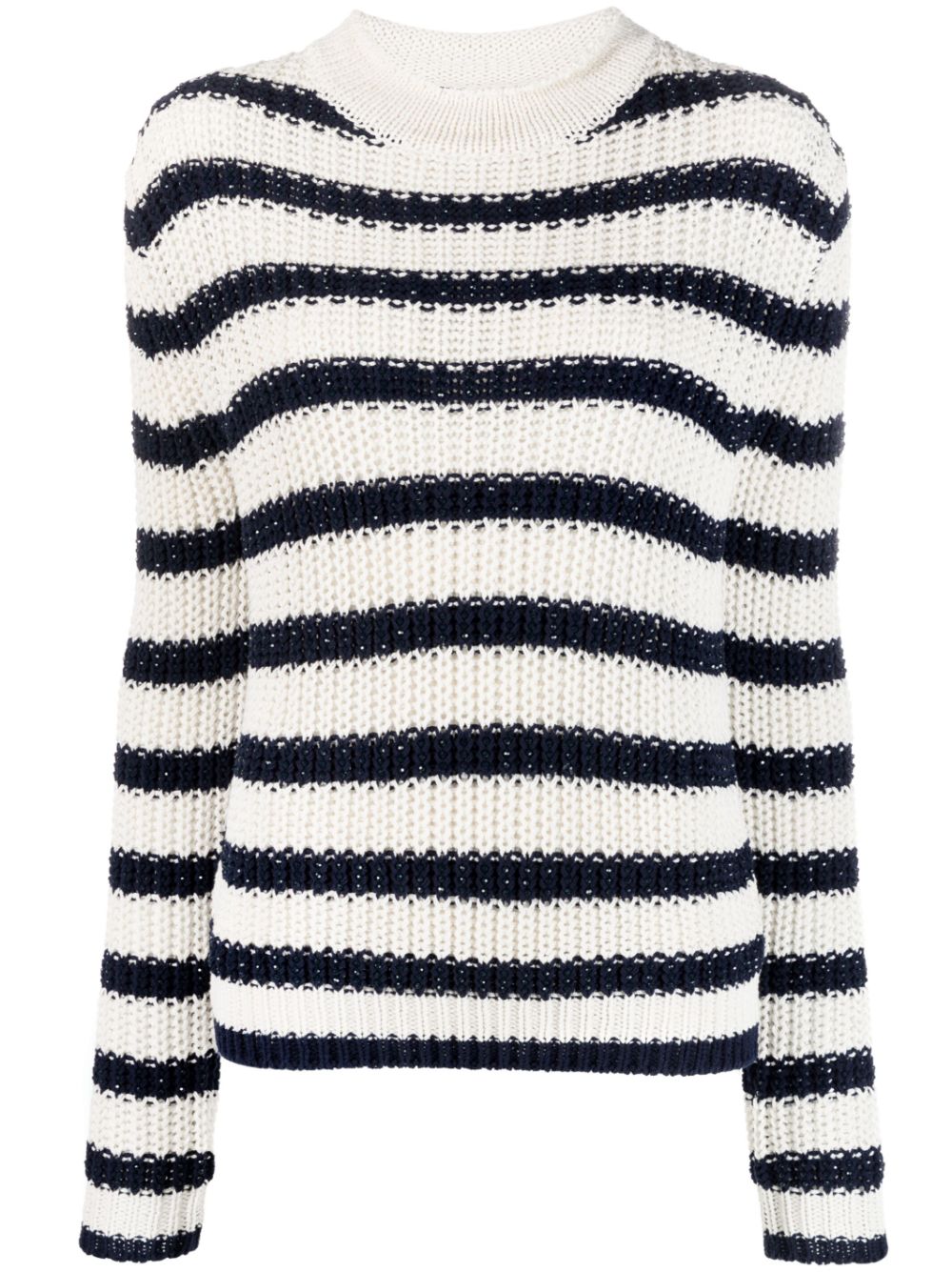 Striped knitted jumper - White