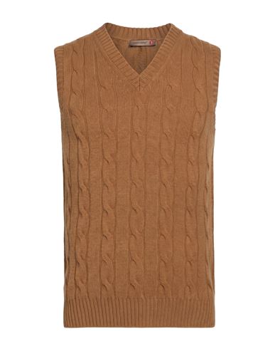 Man Sweater Camel Size L Virgin Wool