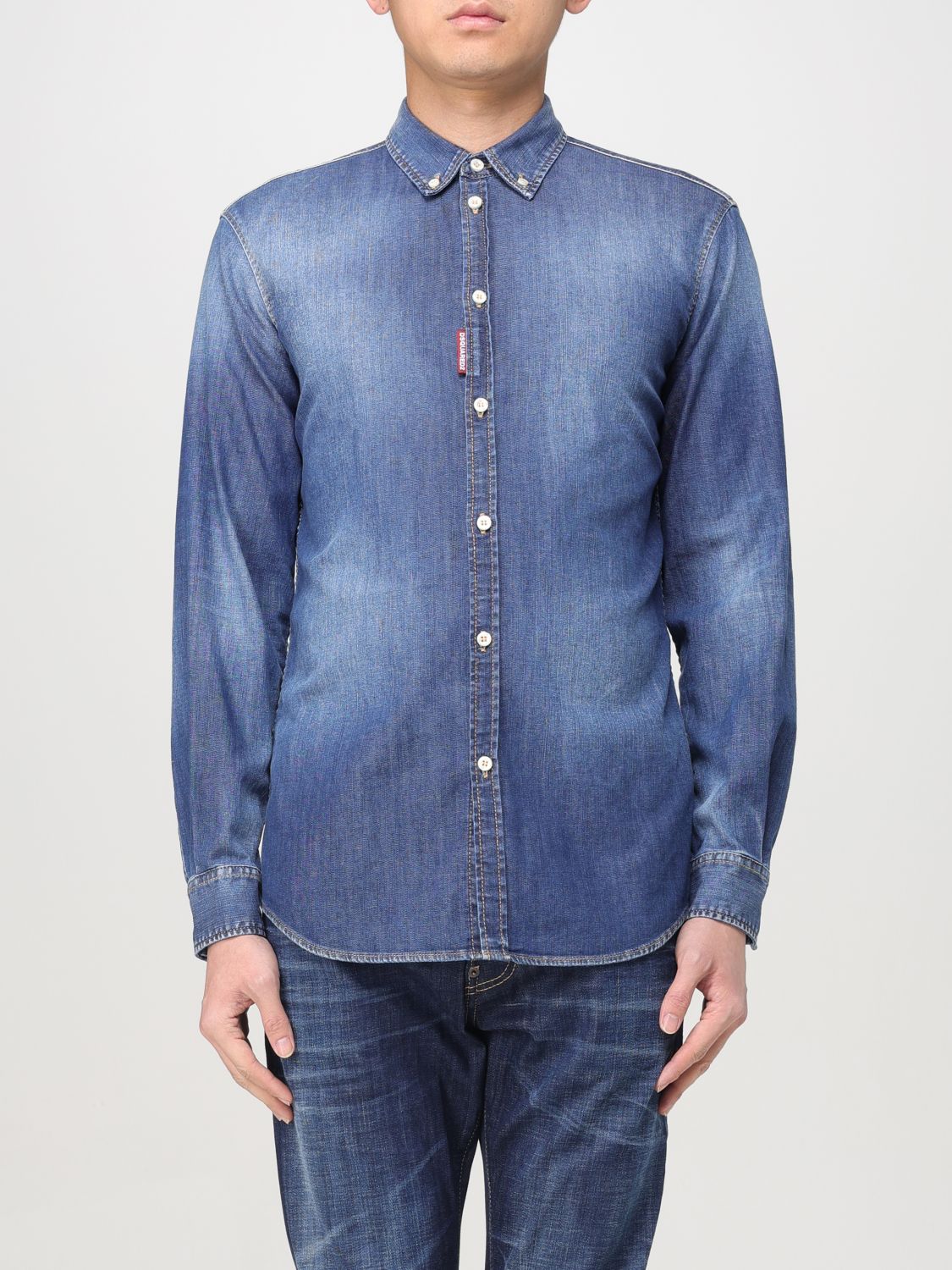 Dark-wash relaxed shirt - Blue