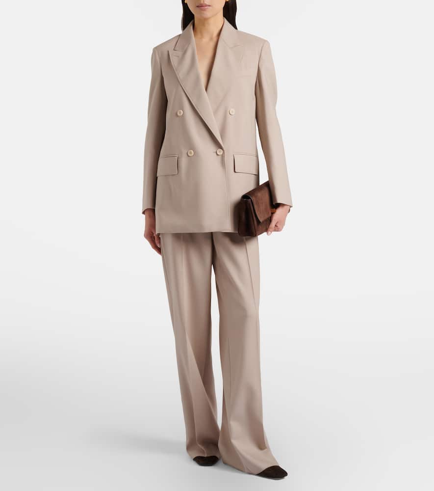 Double-breasted wool, mohair, and silk blazer