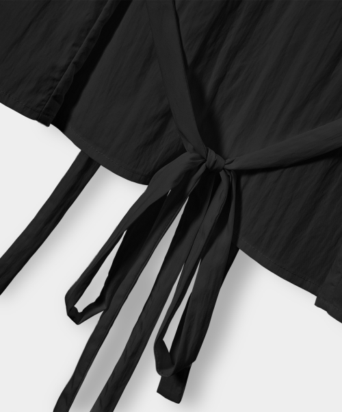 Soft Tie Button Blouse_Black