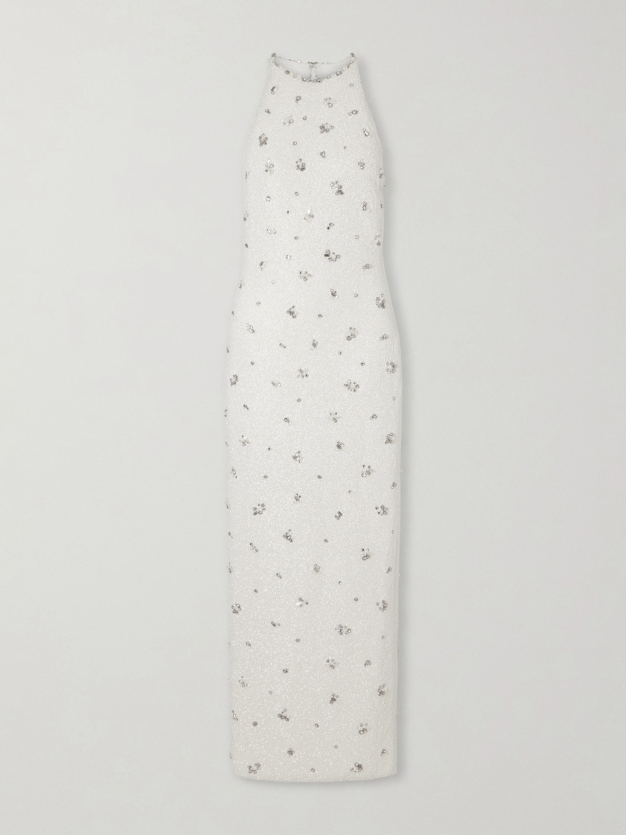 Diamond Embellished Tulle Gown - Ivory