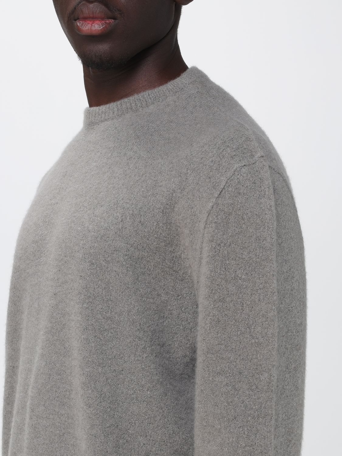 Crewneck Cashmere Blend Jumper with Ribbed Edges
