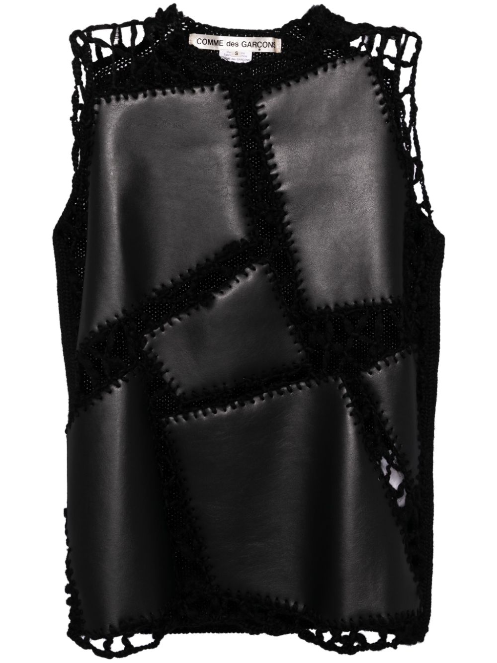 Open-knitted vest - Black