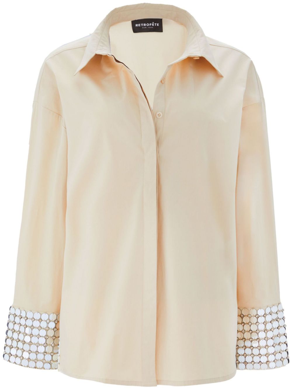 Ozella disc-embellished shirt - Neutrals