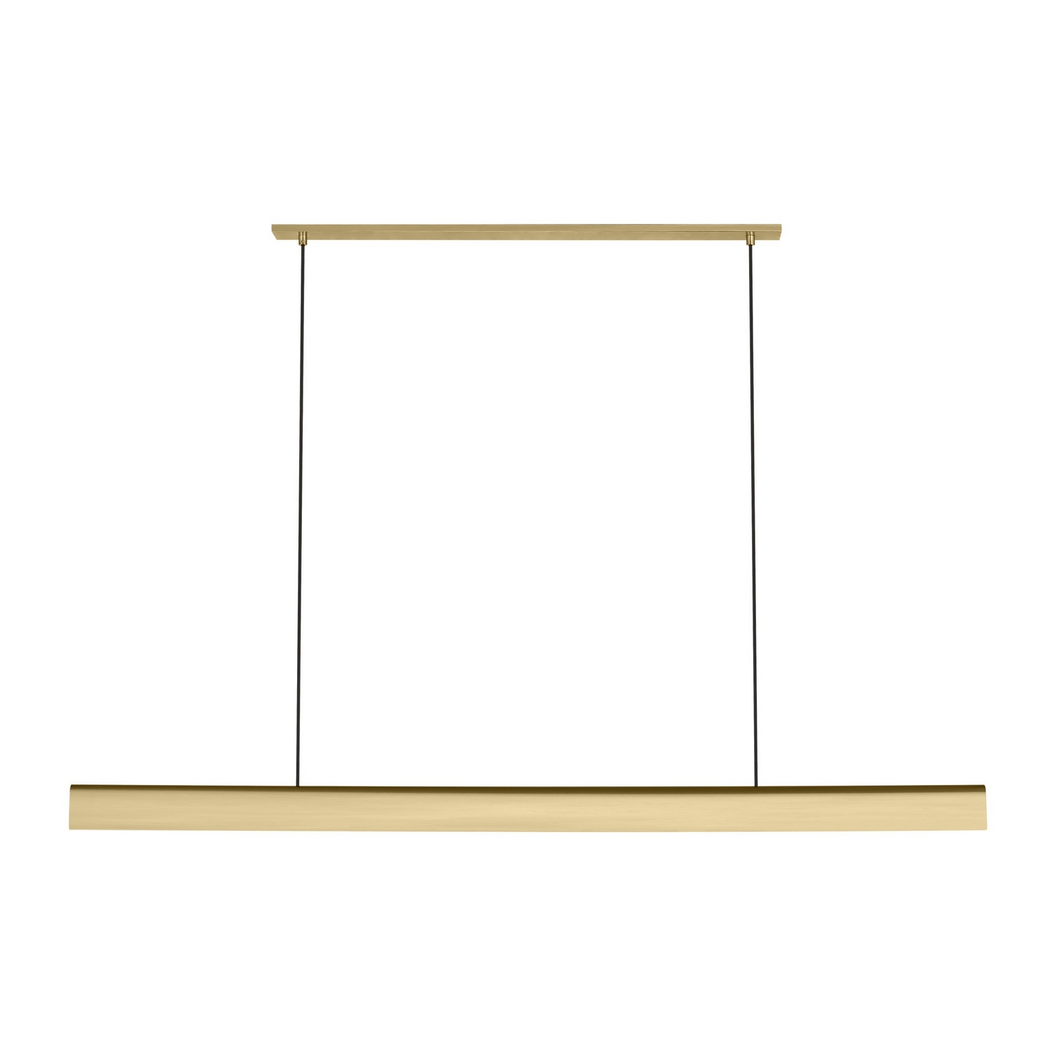 Hand-Rubbed Antique Brass LED Linear Chandelier from the Cloak Collection