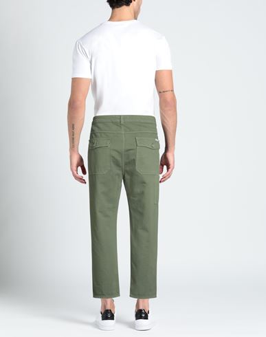 Man Pants Military green Size 29 Cotton, Recycled cotton