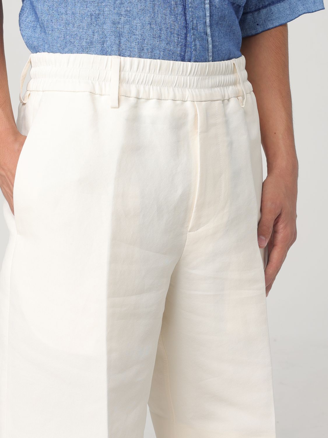 Tailored canvas shorts - Neutrals
