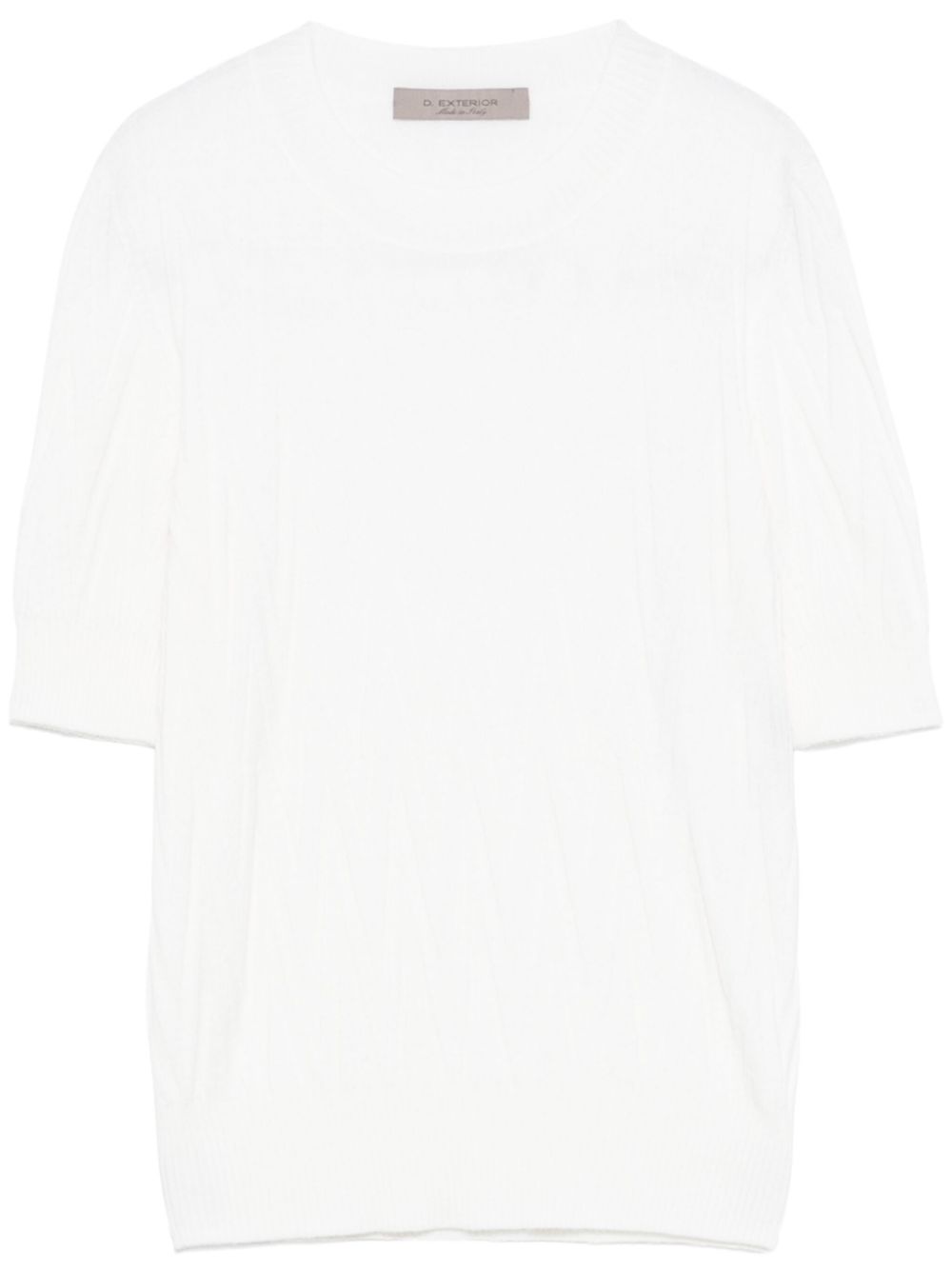 Chevron-knit sweater - White