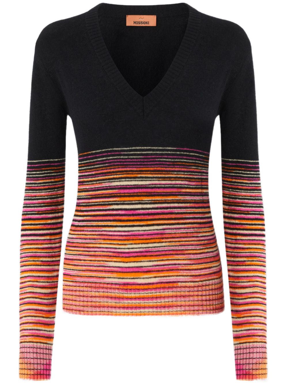 Dégradé-effect cashmere sweater - Black