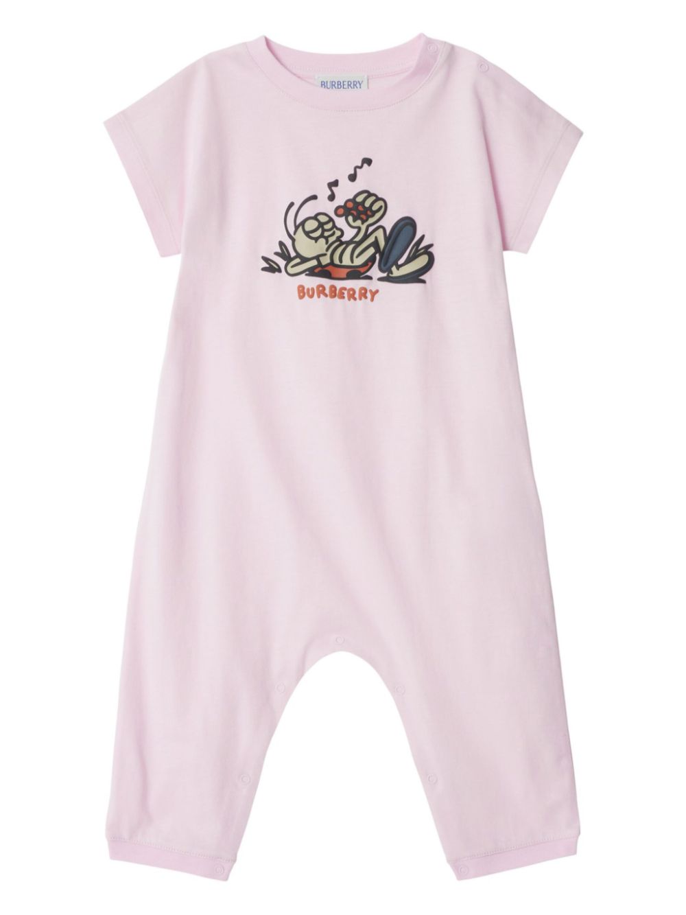 Ladybug-print romper - White