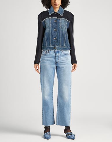 Woman Denim outerwear Blue Size M Cotton, Polyester, Polyurethane resin