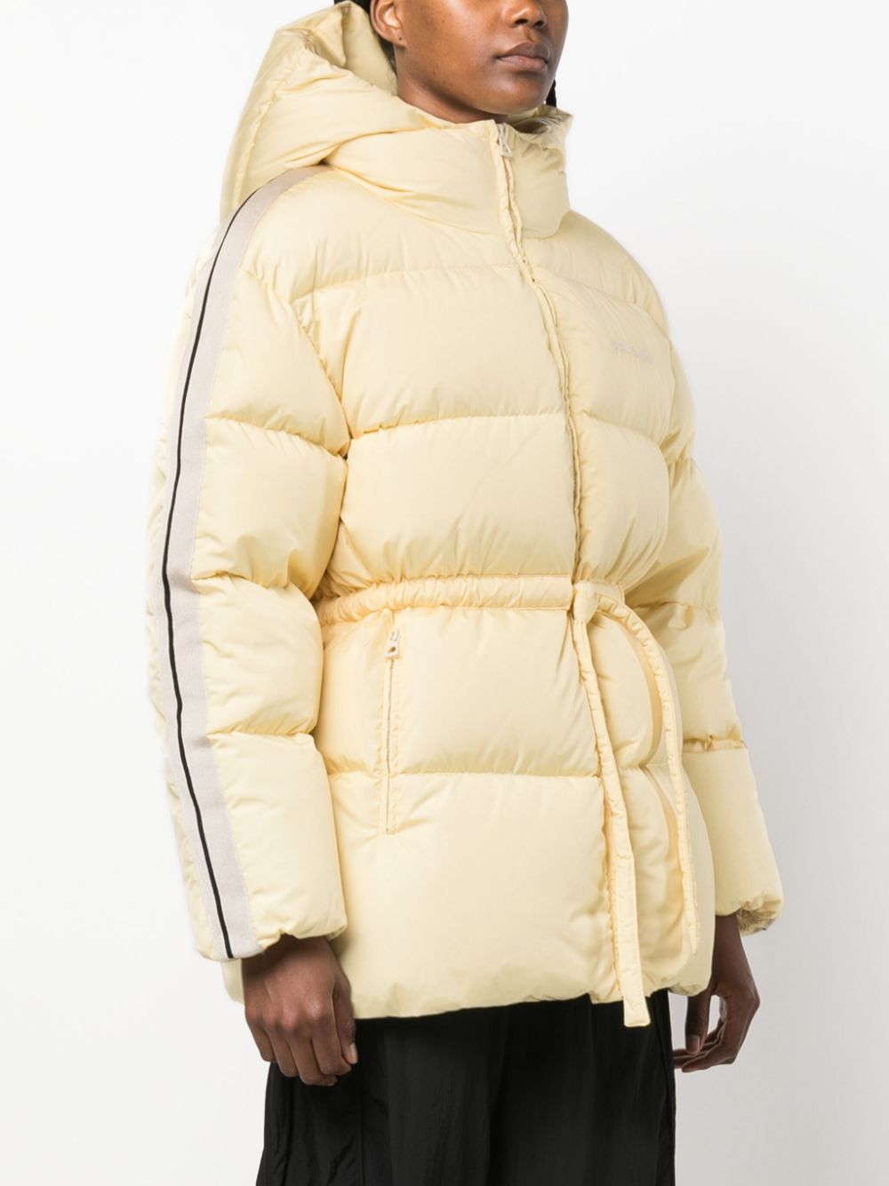 Side-stripe puffer jacket - Yellow