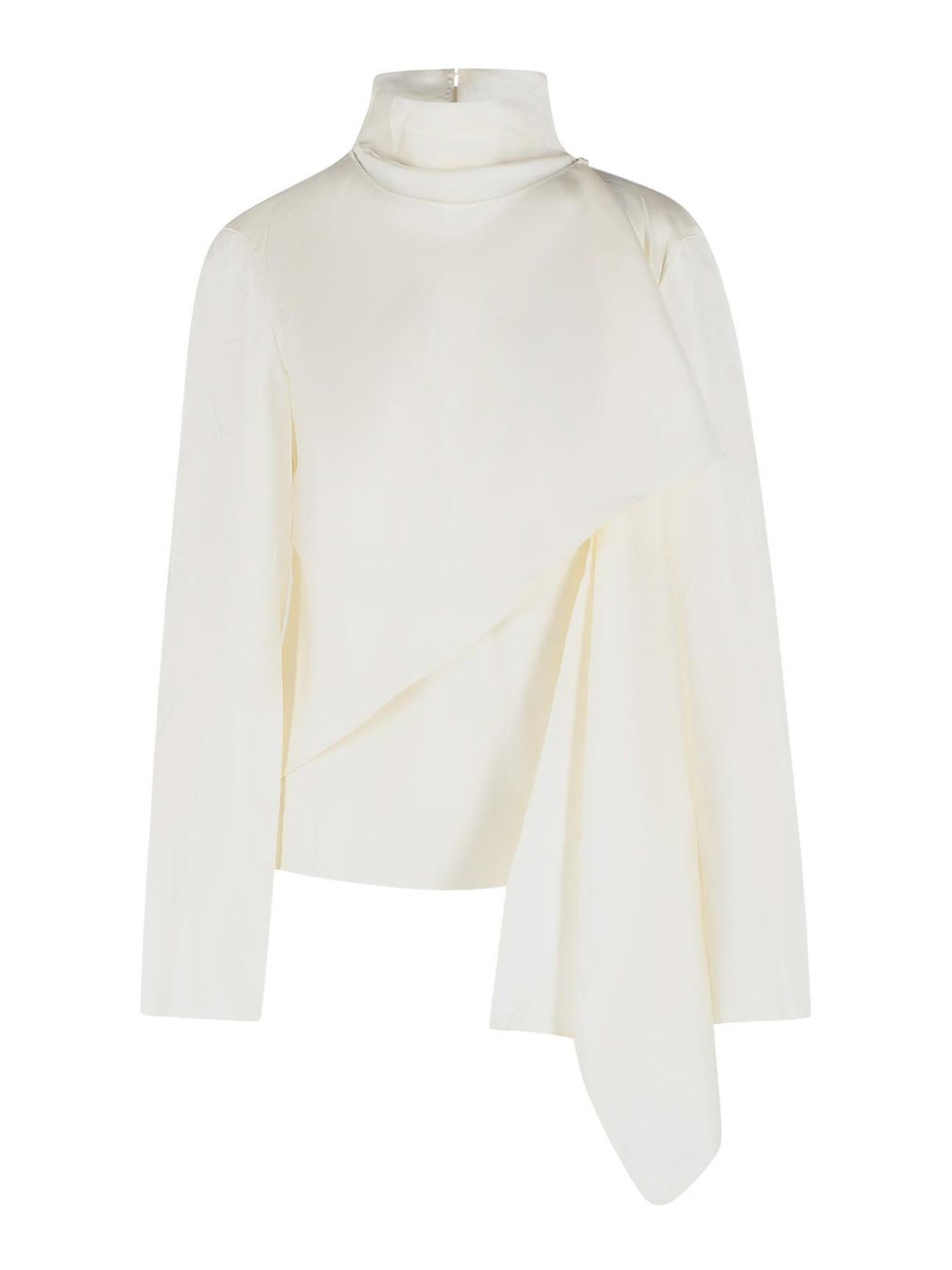 Cream silk scarf blouse