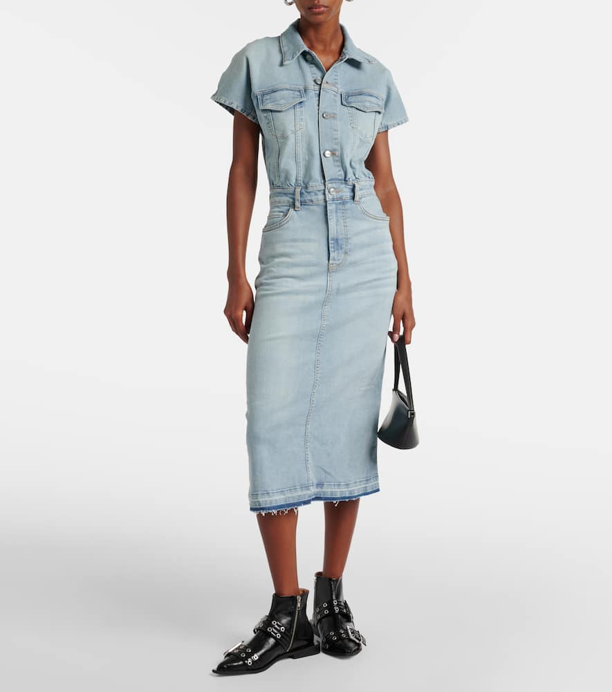Denim midi dress