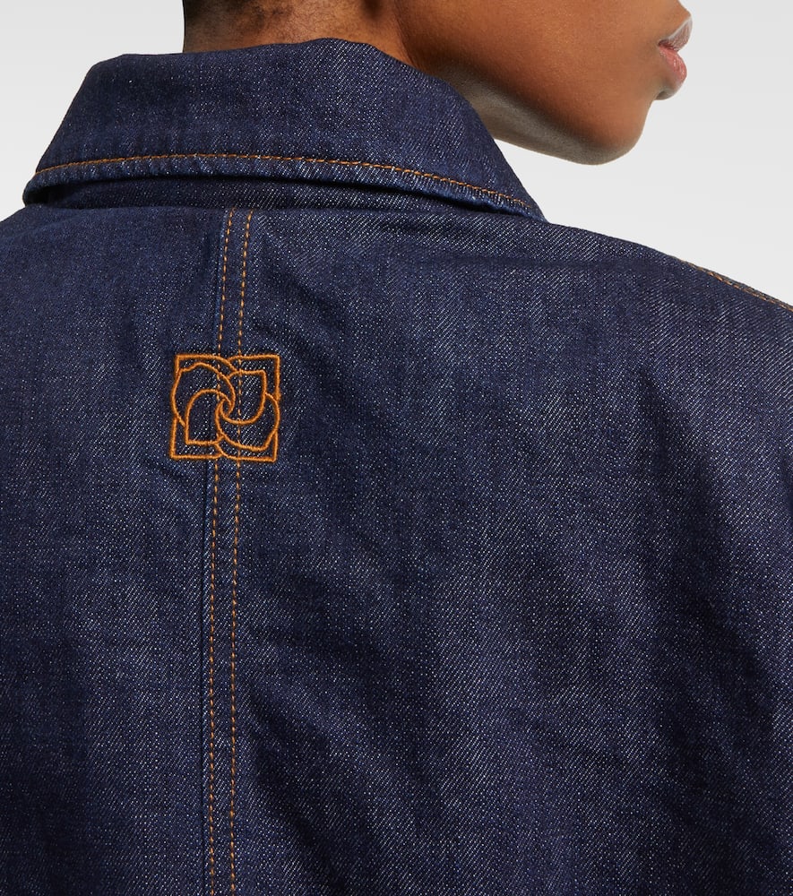 Oversized denim bomber jacket