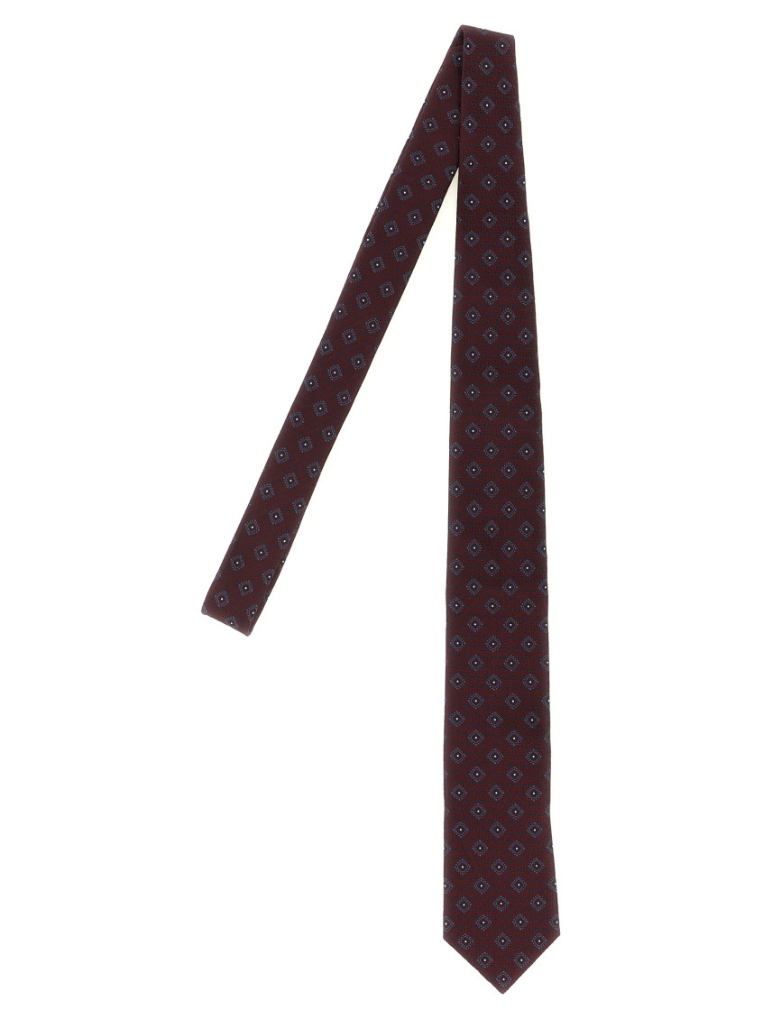 Silk Tie With Geometric Pattern
