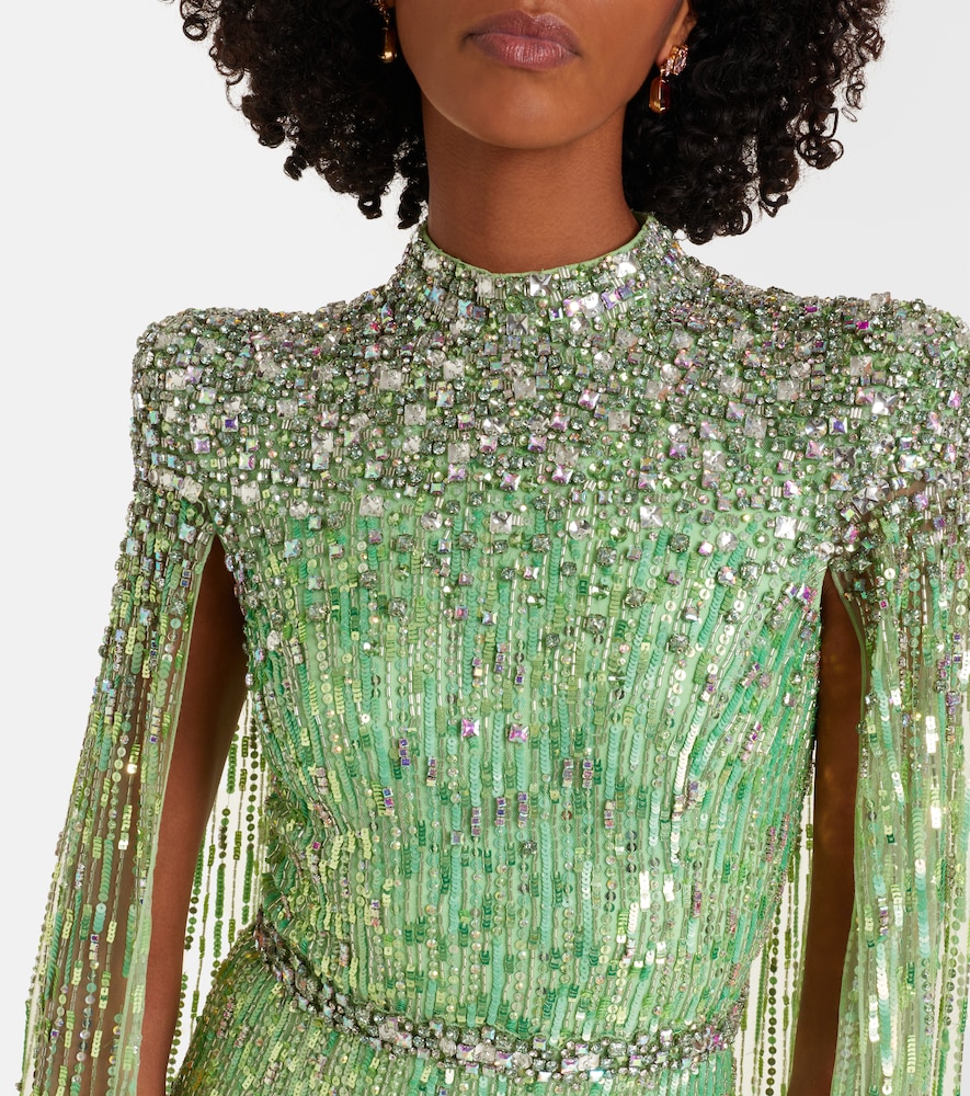 Opera embellished caped gown