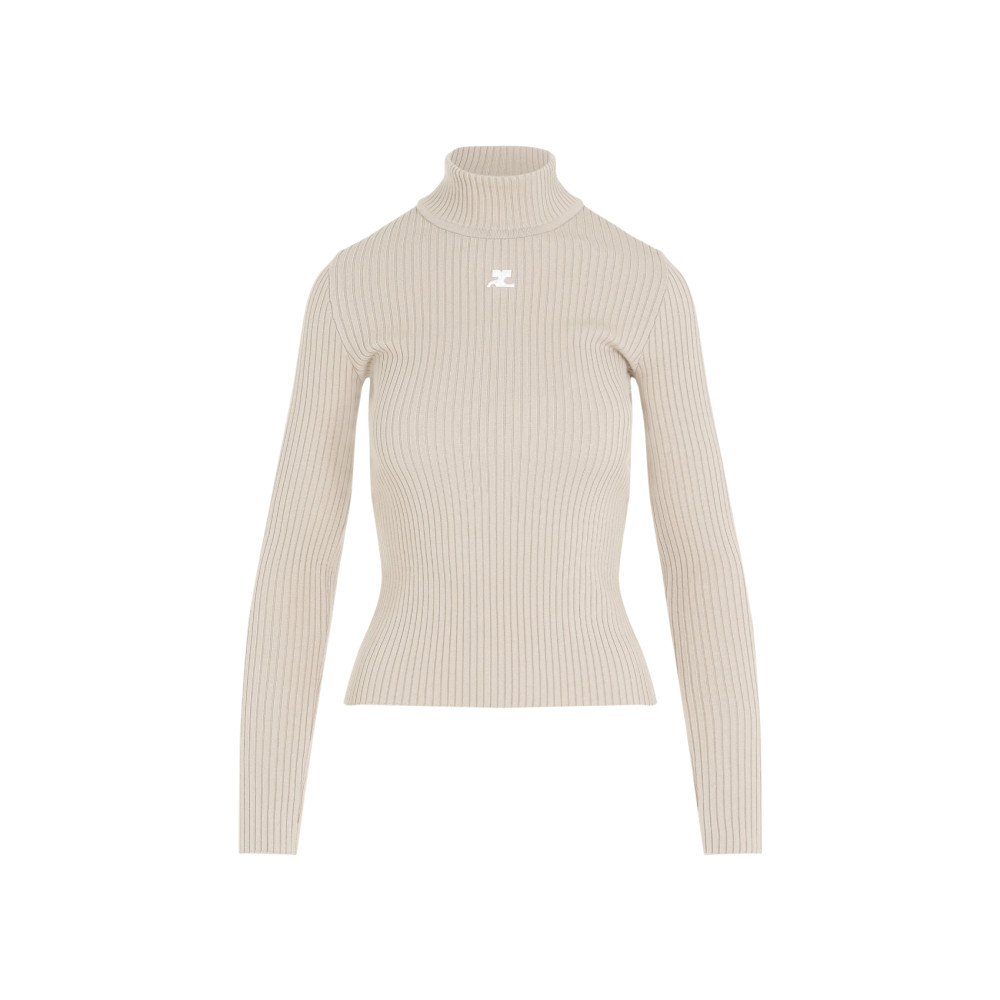 Roll Neck Ribbed Jumper