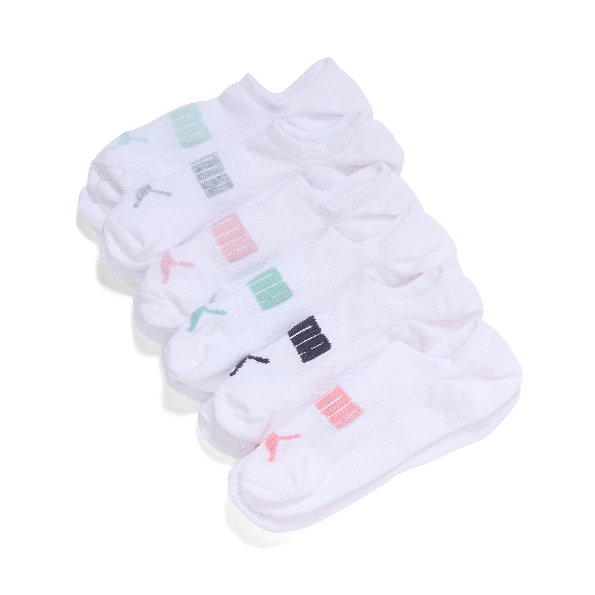 PUMA Women's No Show Socks 6 pairs in White