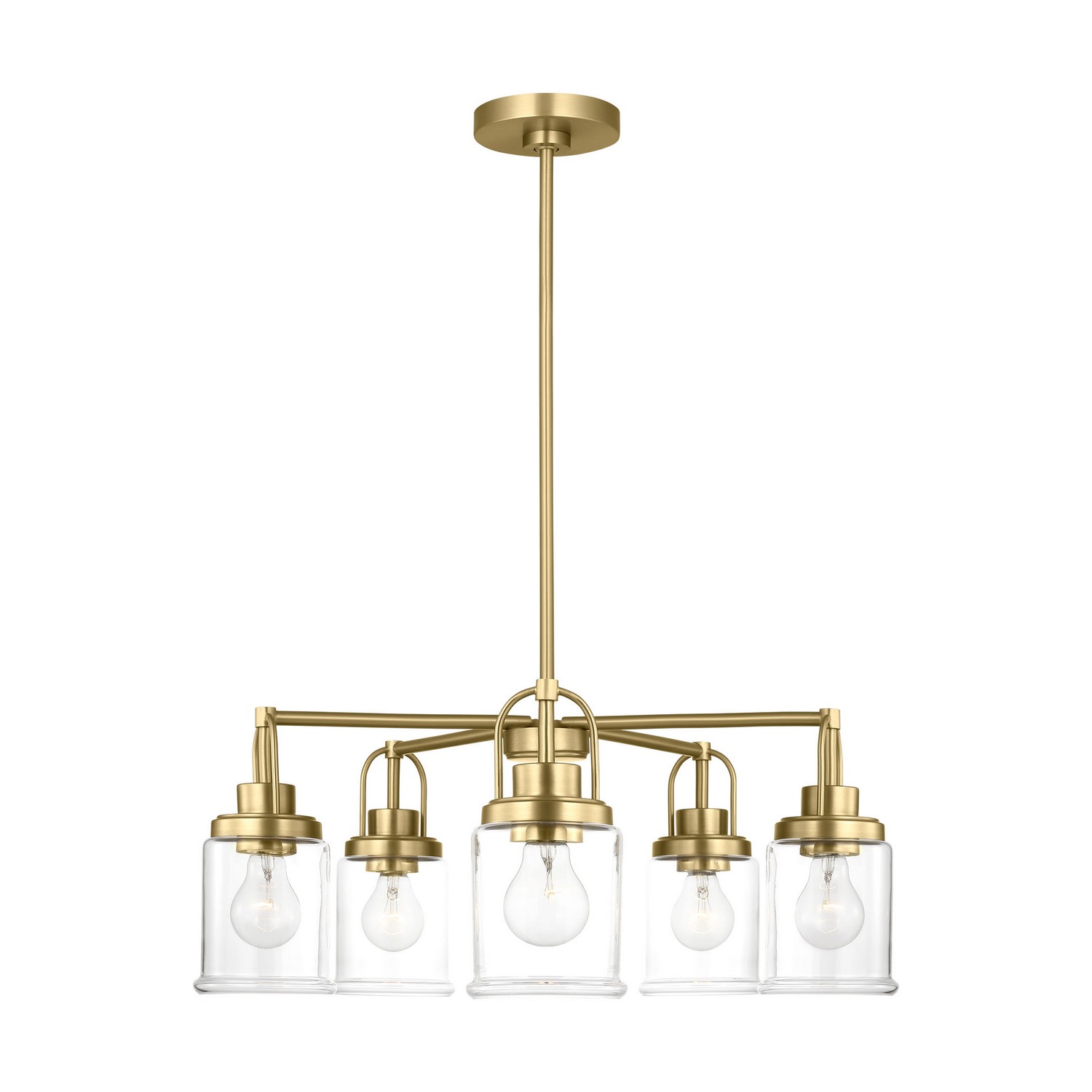 Satin Brass Chandelier from the Anders Collection