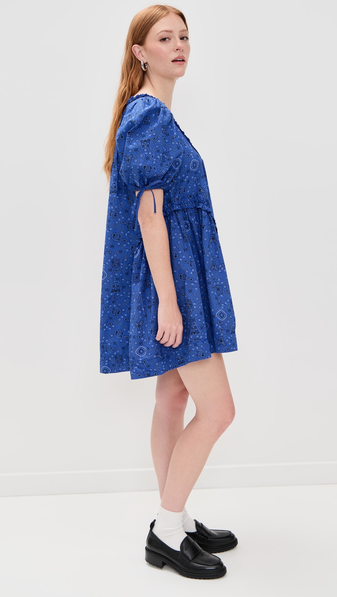 damson madder meri mini dress Meri Mini Dress in Blue Paisley