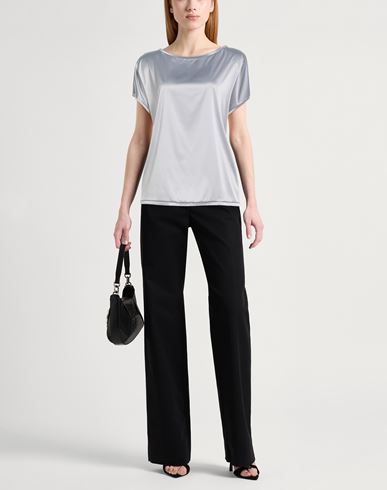 Woman Top Grey Size 12 Polyester, Elastane