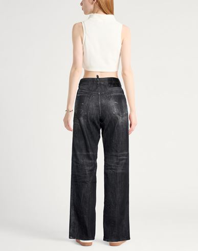 Woman Jeans Black Size 0 Cotton, Elastane
