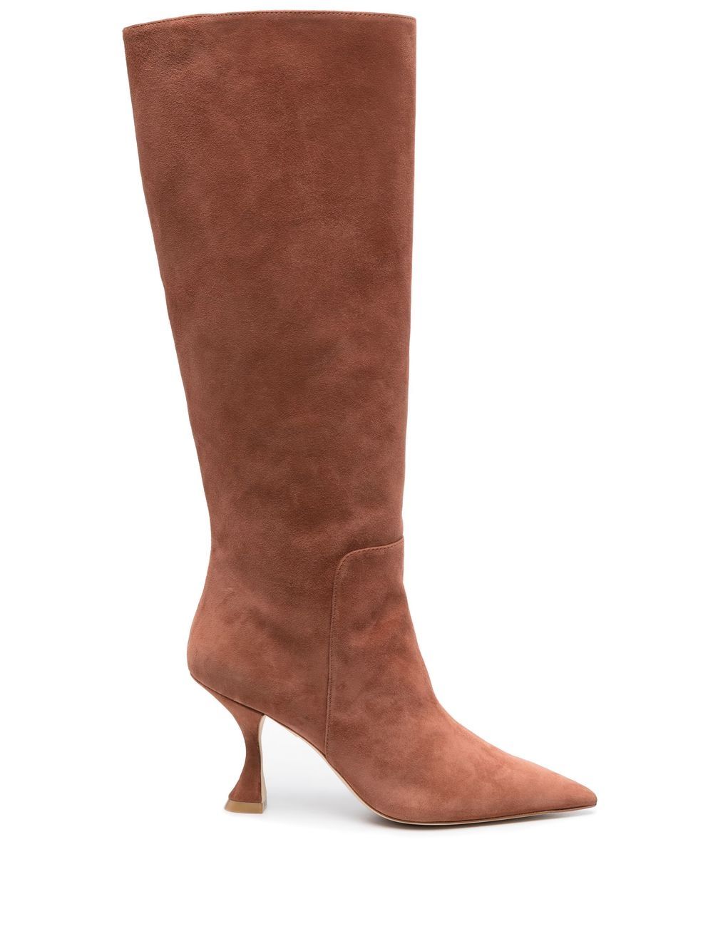 Pointed-toe high-heel boots - Brown
