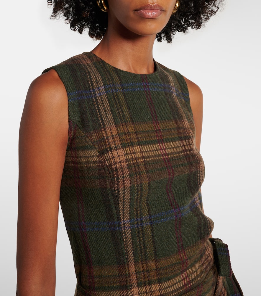 Polo Ralph Lauren Plaid wool-blend midi dress