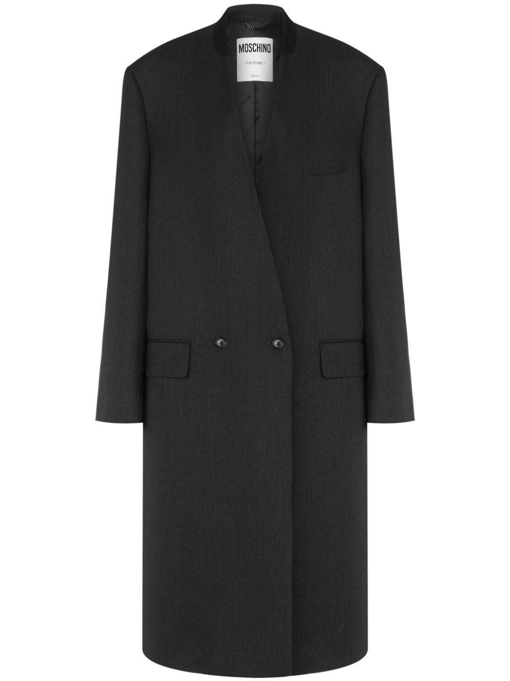 Single breasted virgin wool coat - Grey