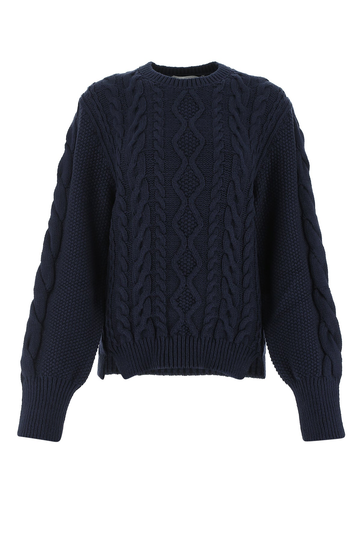Cable-Knit Sweater — Navy