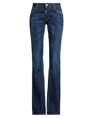 Woman Jeans Blue Size 0 Cotton, Elastane, Calfskin